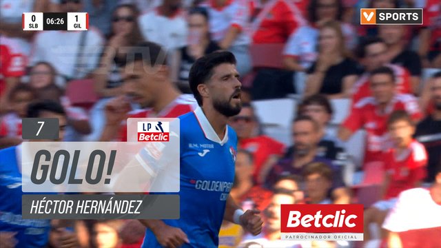 GOLO! Gil Vicente FC, Héctor Hernández aos 7', SL Benfica 0-1 Gil Vicente FC