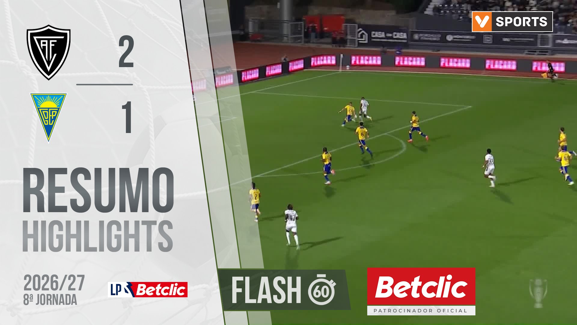 Liga Portugal Betclic (8ªJ): Resumo Flash Académico 2-1 Estoril Praia