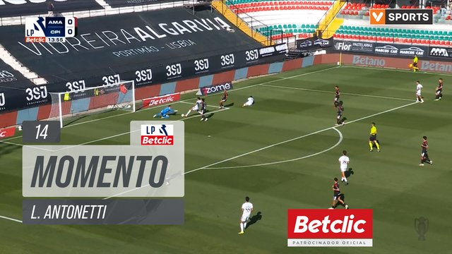 Lance de L. Antonetti aos 14′ — Estrela Amadora 0-2 Casa Pia