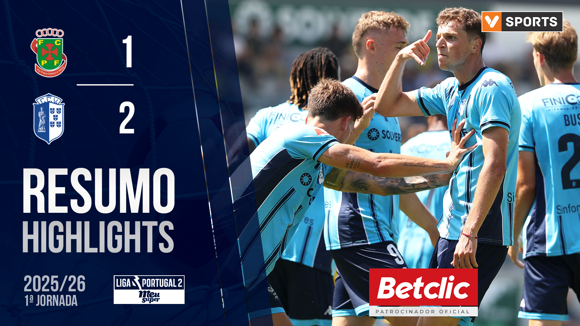 Liga Meu Super (1ª Jornada): Resumo P. Ferreira 1-2 Vizela