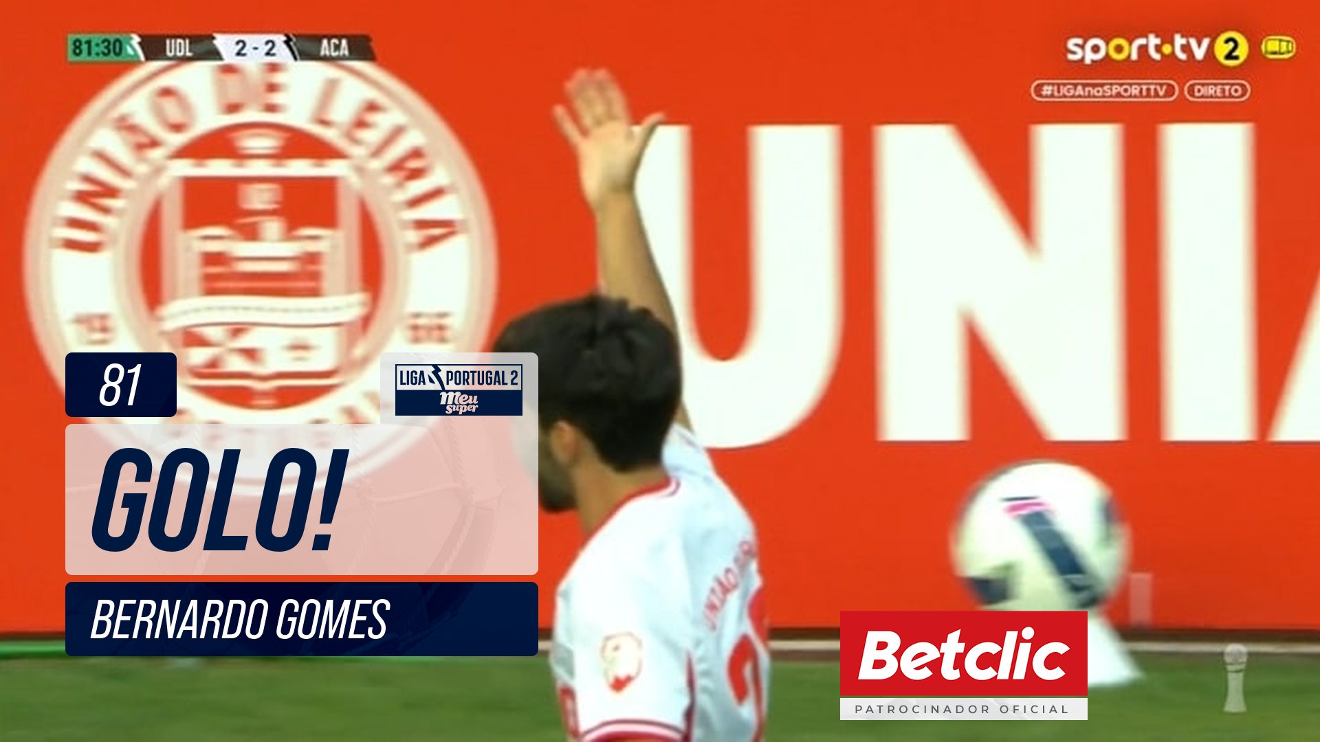GOLO! U. Leiria, Bernardo Gomes aos 81', U. Leiria 2-2 Académico