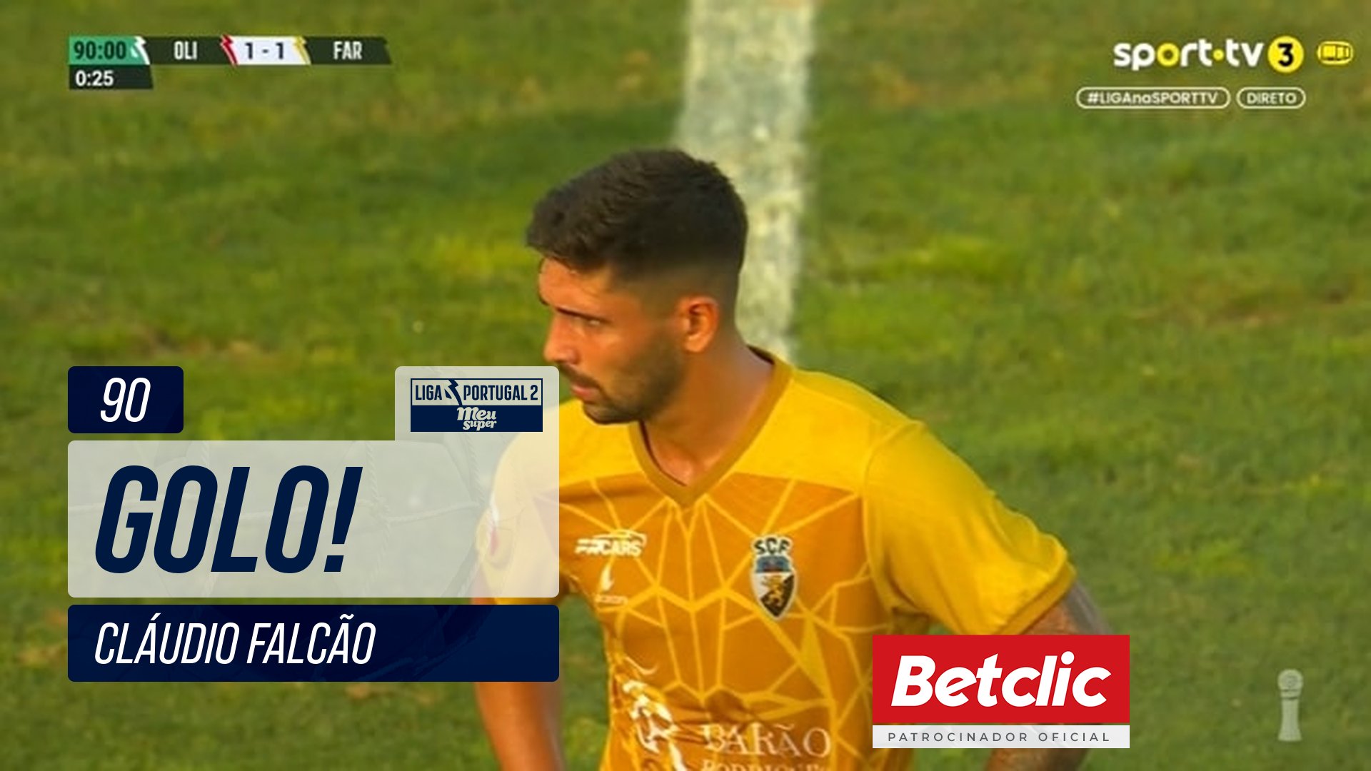 GOLO! Farense, Cláudio Falcão aos 90', Oliveirense 1-1 Farense