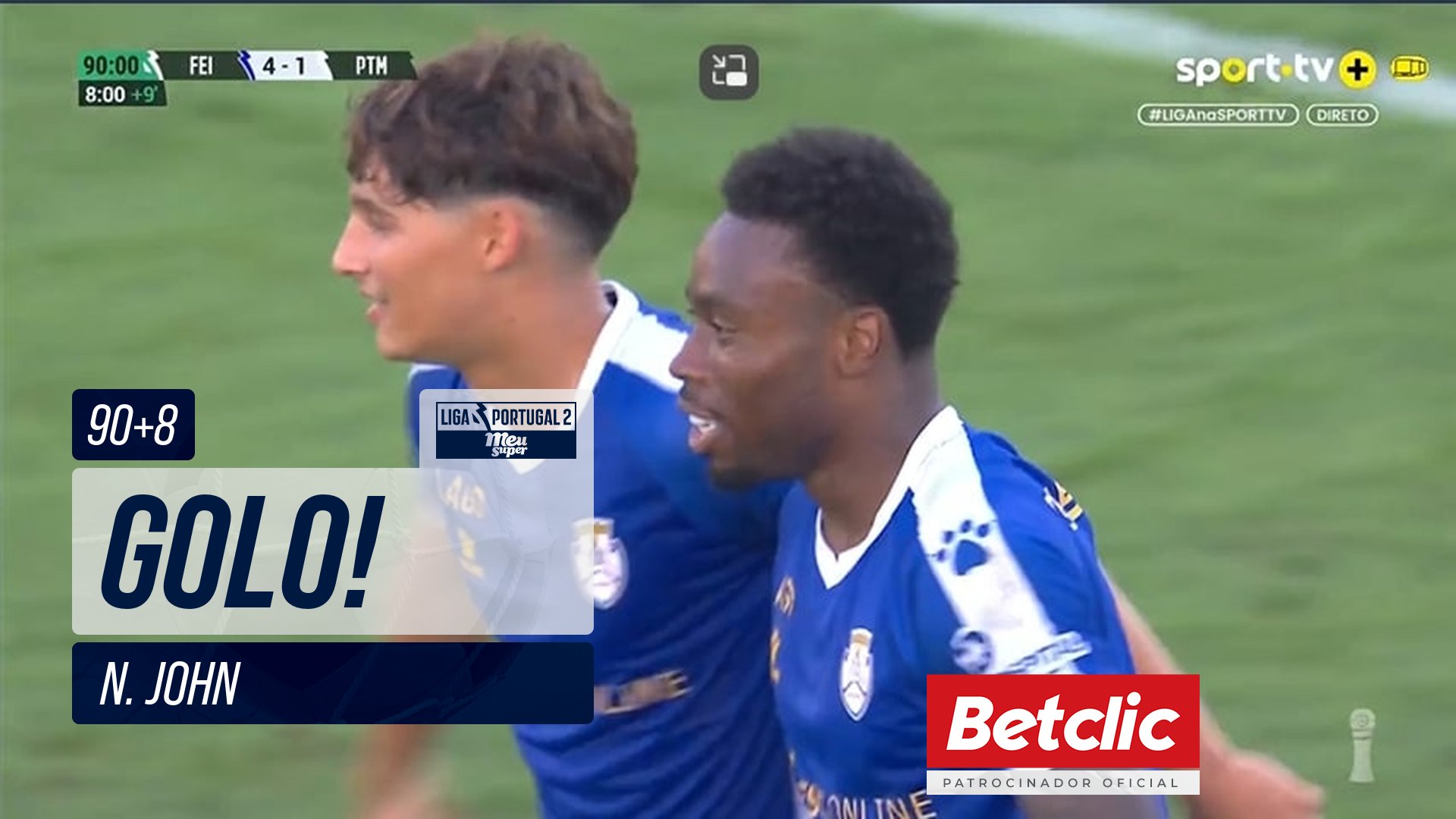 GOLO! Feirense, N. John aos 90'+8', Feirense 4-1 Portimonense