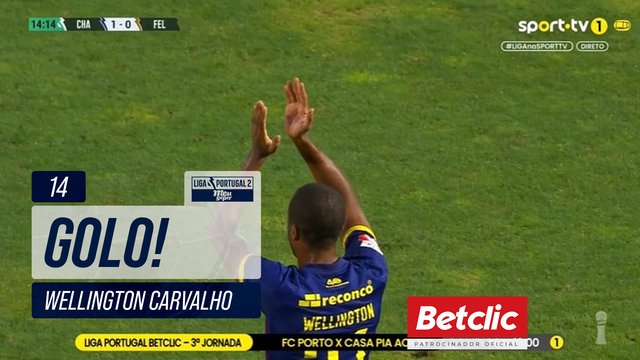 GOLO! Chaves, Wellington Carvalho aos 14', Chaves 1-0 Felgueiras