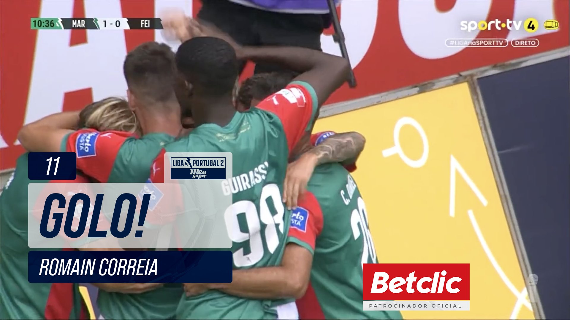 GOLO! Marítimo, Romain Correia aos 11', Marítimo 1-0 Feirense