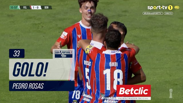 GOLO! Felgueiras, Pedro Rosas aos 33', Felgueiras 1-0 Benfica B