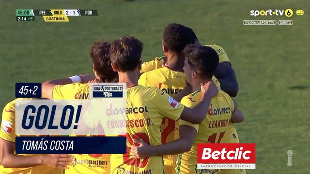 GOLO! P. Ferreira, Tomás Costa aos 45'+2', P. Ferreira 2-1 FC Porto B