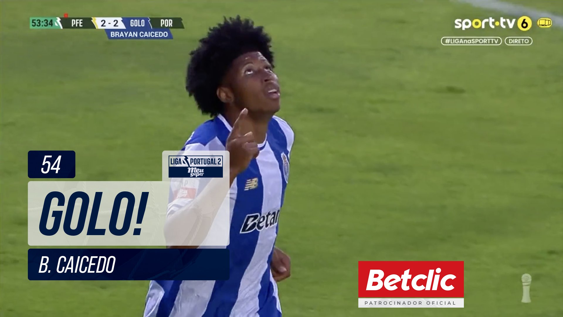 GOLO! FC Porto B, B. Caicedo aos 54', P. Ferreira 2-2 FC Porto B
