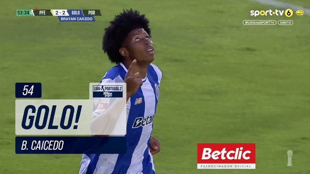 GOLO! FC Porto B, B. Caicedo aos 54', P. Ferreira 2-2 FC Porto B