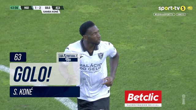 GOLO! Académico, S. Koné aos 63', Marítimo 1-2 Académico