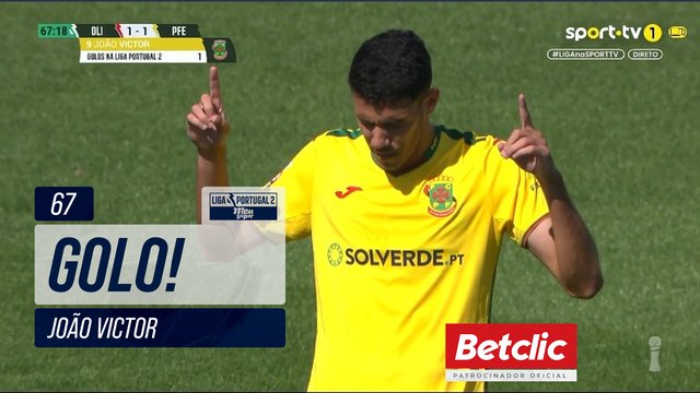 GOLO! P. Ferreira, João Victor aos 67', Oliveirense 1-1 P. Ferreira