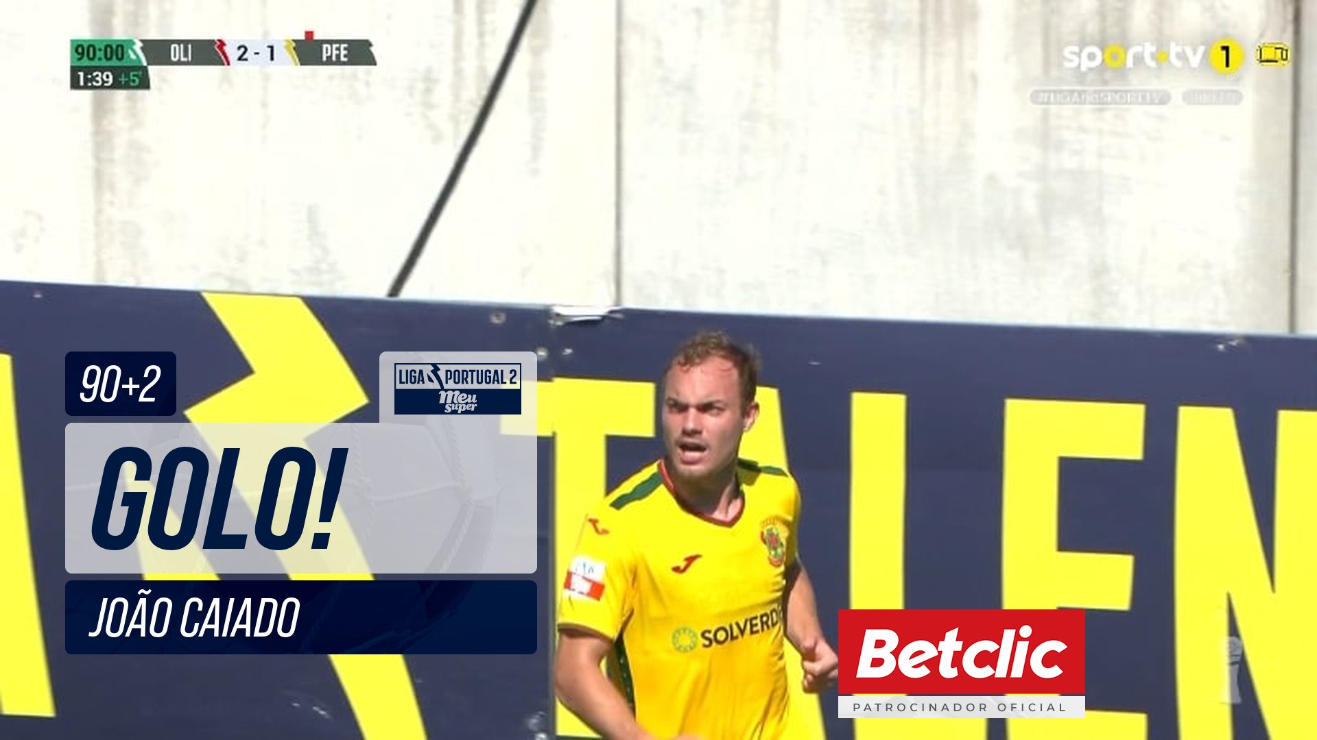 GOLO! P. Ferreira, João Caiado aos 90'+2', Oliveirense 2-2 P. Ferreira