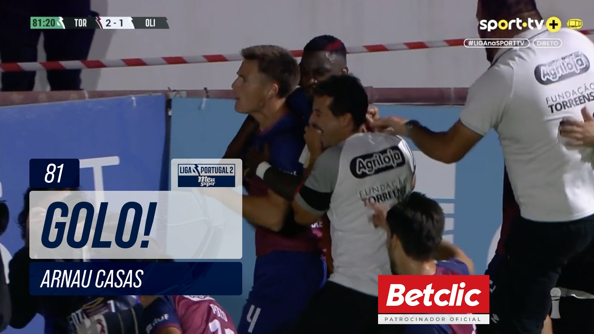 GOLO! Torreense, Arnau Casas aos 81', Torreense 2-1 Oliveirense