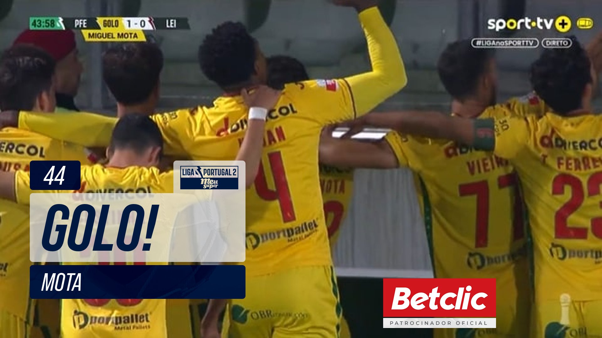 GOLO! P. Ferreira, Mota aos 44', P. Ferreira 1-0 Leixões