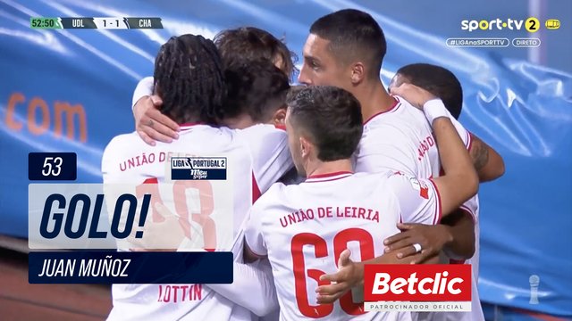 GOLO! U. Leiria, Juan Muñoz aos 53', U. Leiria 1-1 Chaves