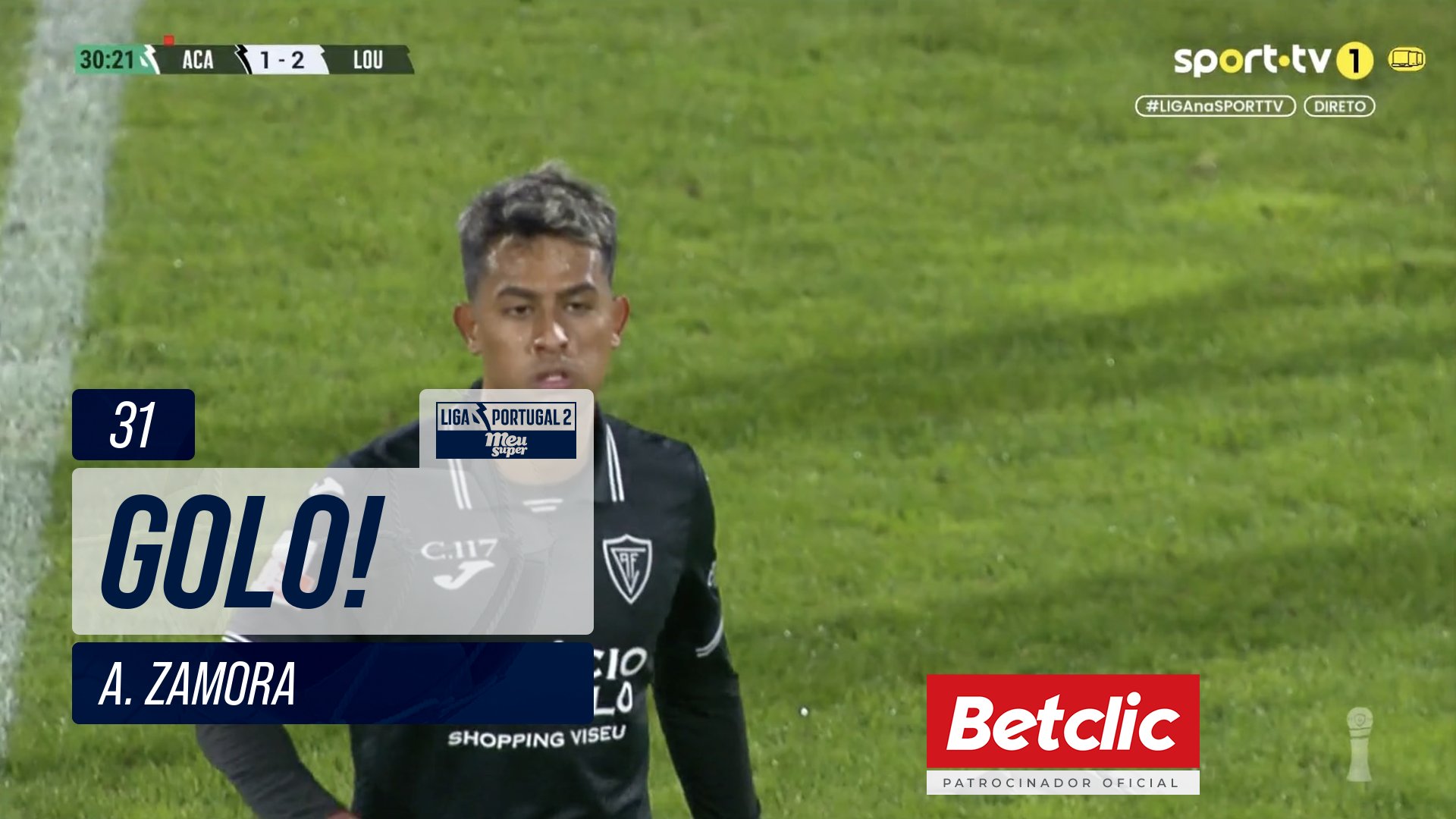 GOLO! Académico, A. Zamora aos 31', Académico 1-2 Lourosa FC