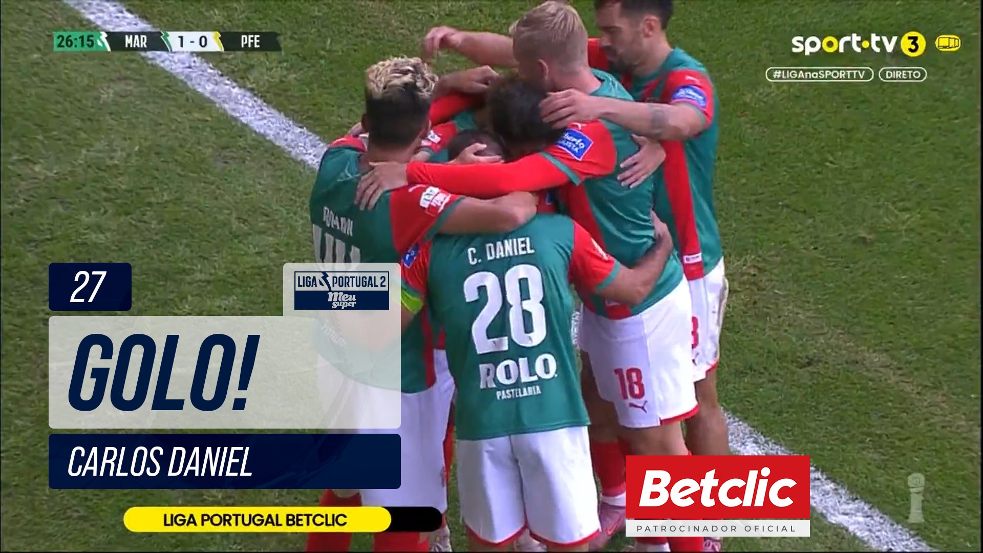 GOLO! Marítimo, Carlos Daniel aos 27', Marítimo 1-0 P. Ferreira