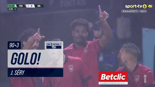 GOLO! Penafiel, J. Séry aos 90'+3', Penafiel 1-0 U. Leiria