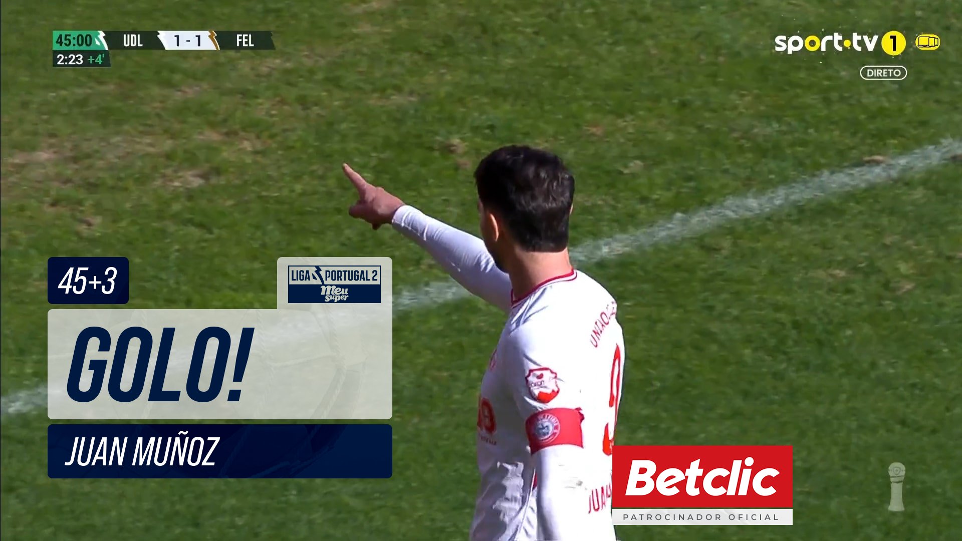 GOLO! U. Leiria, Juan Muñoz aos 45'+3', U. Leiria...
