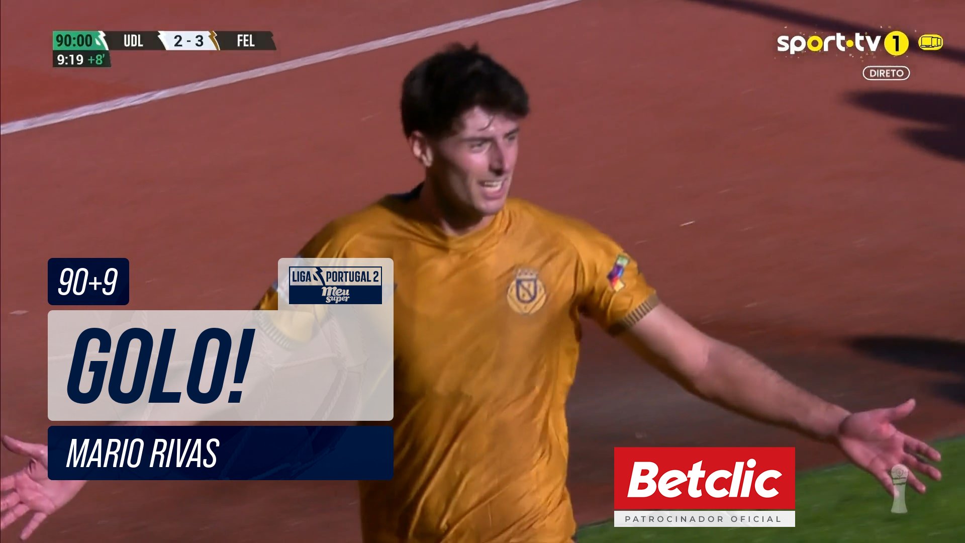 GOLO! Felgueiras, Mario Rivas aos 90'+9', U. Leiri...