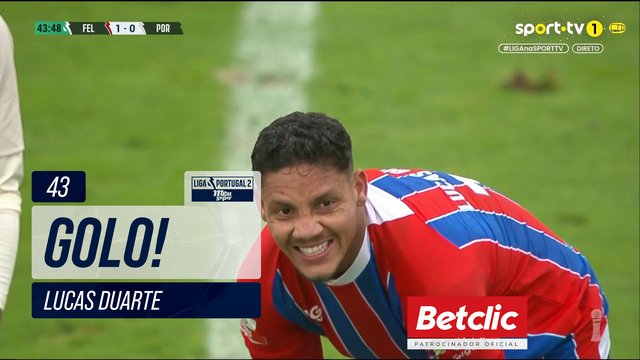 GOLO! Felgueiras, Lucas Duarte aos 43', Felgueiras 1-0 FC Porto B