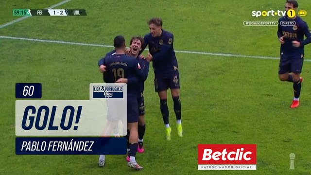 GOLO! U. Leiria, Pablo Fernández aos 60', Feirense 1-2 U. Leiria