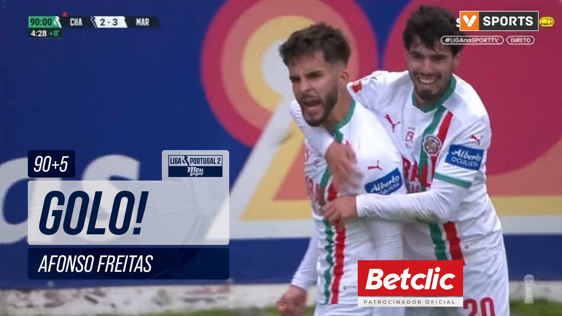 GOLO! Marítimo, Afonso Freitas aos 90'+5', Chaves...