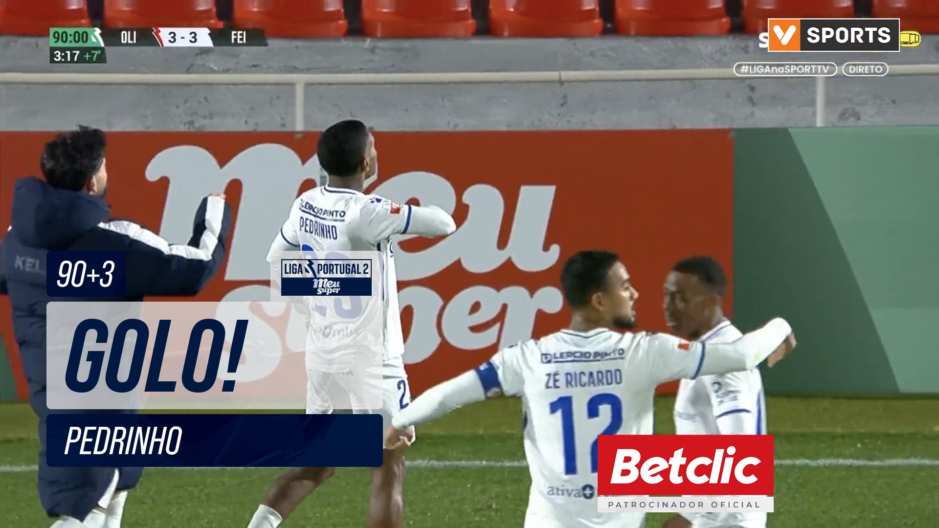 GOLO! Feirense, Pedrinho aos 90'+3', Oliveirense 3...