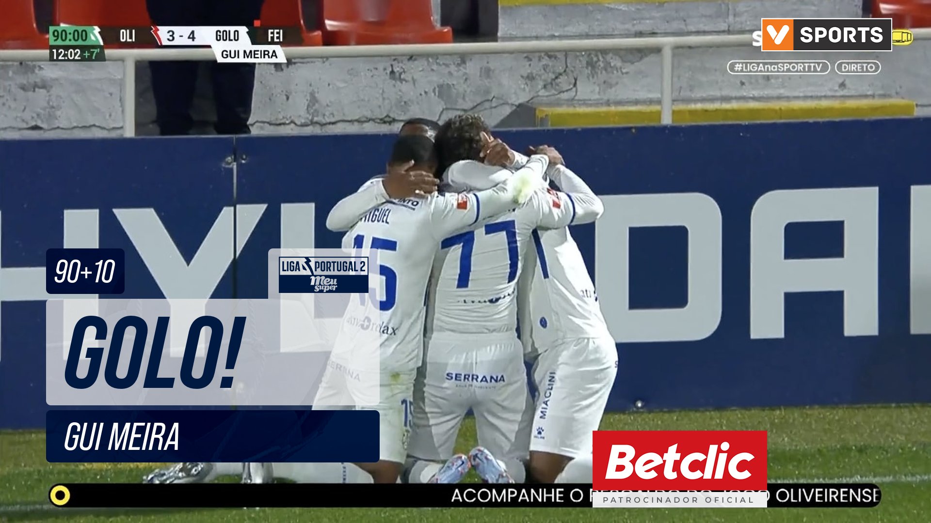 GOLO! Feirense, Gui Meira aos 90'+10', Oliveirense...