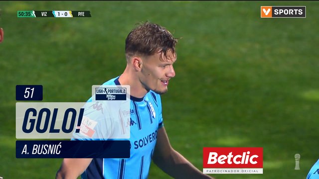 GOLO! Vizela, A. Busnić aos 51', Vizela 1-0 P. Ferreira