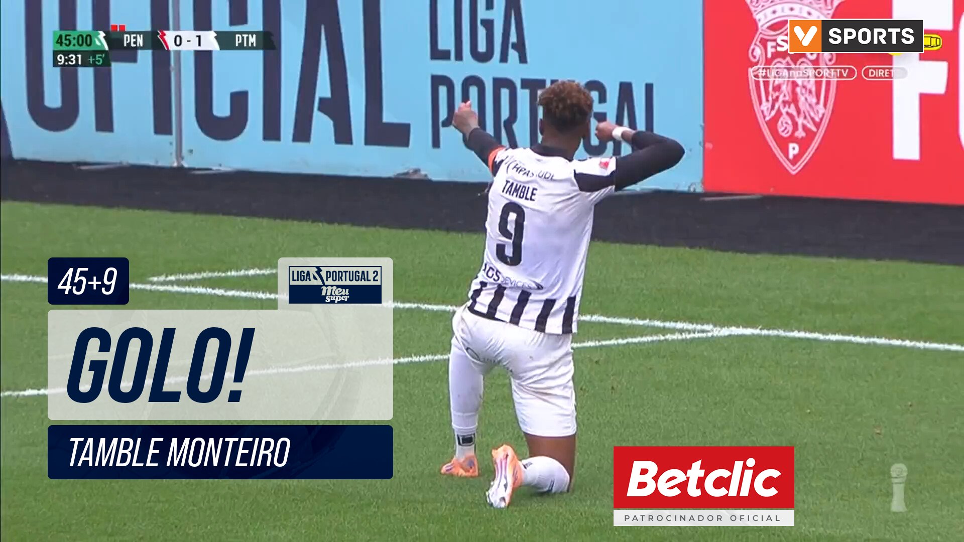 GOLO! Portimonense, Tamble Monteiro aos 45'+9', Pe...