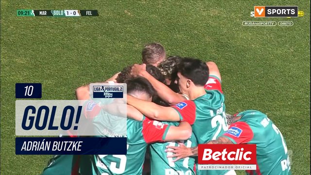 GOLO! Marítimo, Adrián Butzke aos 10', Marítimo 1-0 Felgueiras