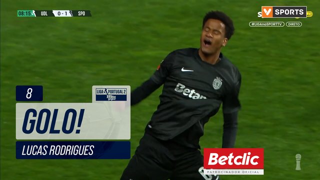 GOLO! Sporting CP B, Lucas Rodrigues aos 8', U. Leiria 0-1 Sporting CP B