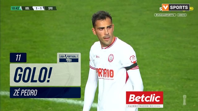 GOLO! U. Leiria, Zé Pedro aos 11', U. Leiria 1-1 Sporting CP B