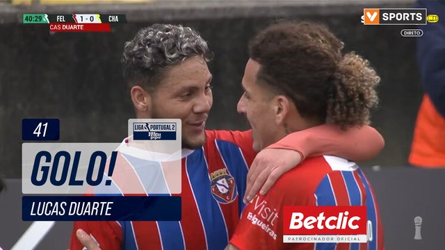 GOLO! Felgueiras, Lucas Duarte aos 41', Felgueiras 1-0 Chaves