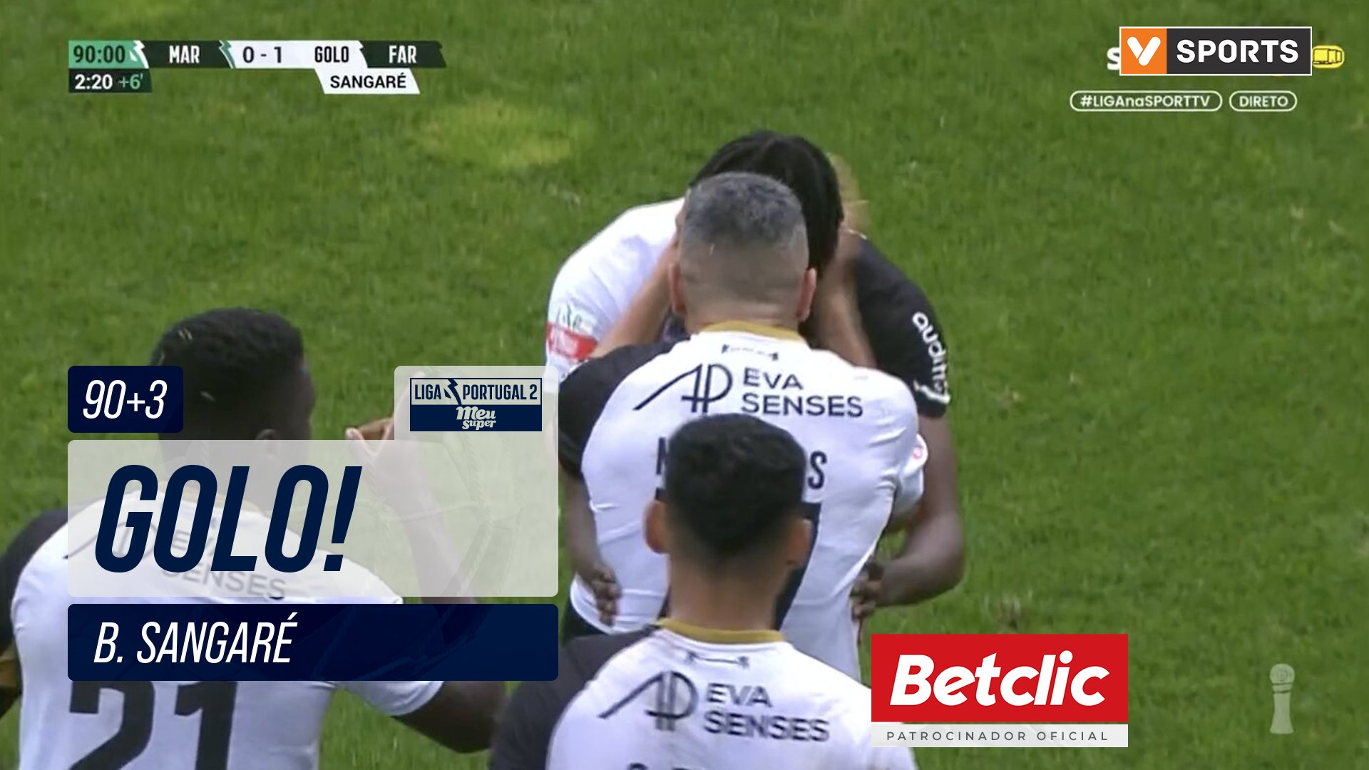 GOLO! Farense, B. Sangaré aos 90'+3', Marítimo 0...