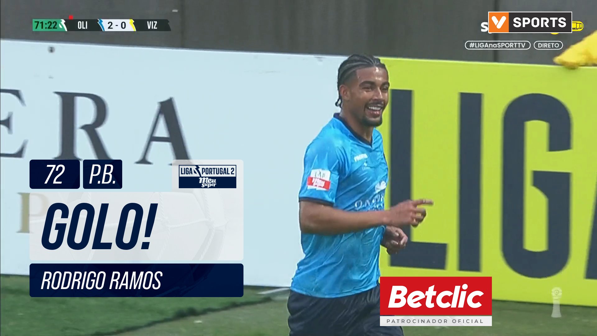 GOLO! Oliveirense, Rodrigo Ramos (p.b.) aos 72', O...