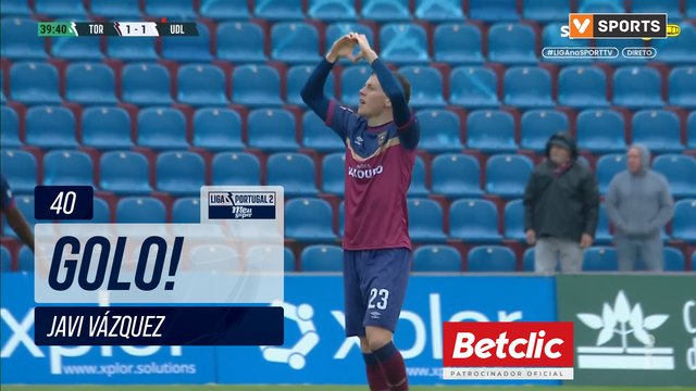 GOLO! Torreense, Javi Vázquez aos 40', Torreense 1-1 U. Leiria