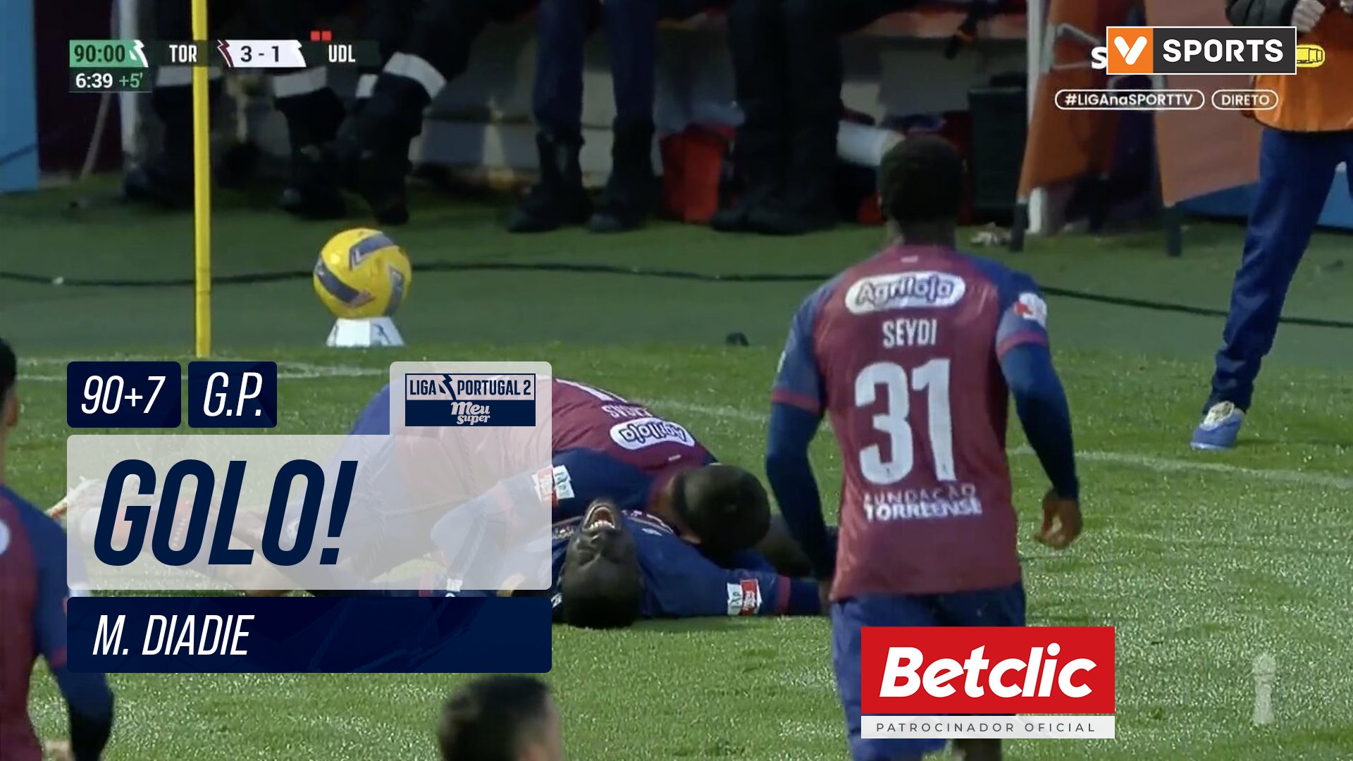 GOLO! Torreense, M. Diadie aos 90'+7', Torreense 3...