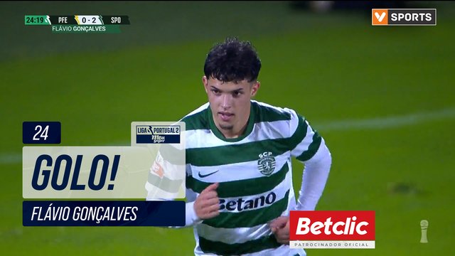 GOLO! Sporting CP B, Flávio Gonçalves aos 24', P. Ferreira 0-2 Sporting CP B