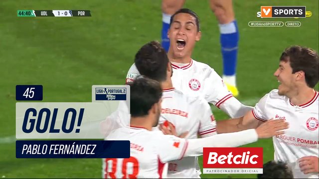 GOLO! U. Leiria, Pablo Fernández aos 45', U. Leiria 1-0 FC Porto B