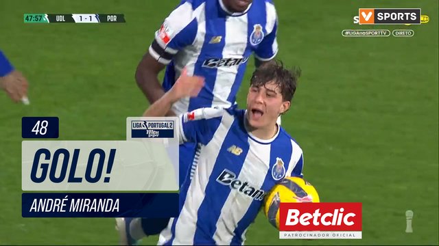 GOLO! FC Porto B, André Miranda aos 48', U. Leiria 1-1 FC Porto B