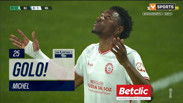 GOLO! U. Leiria, Michel aos 25', Oliveirense 0-1 U. Leiria