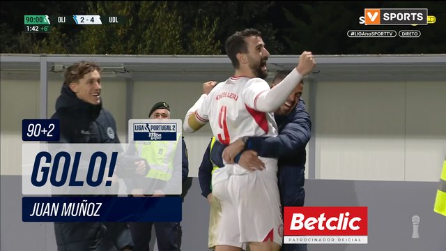 GOLO! U. Leiria, Juan Muñoz aos 90'+2', Oliveirense 2-4 U. Leiria