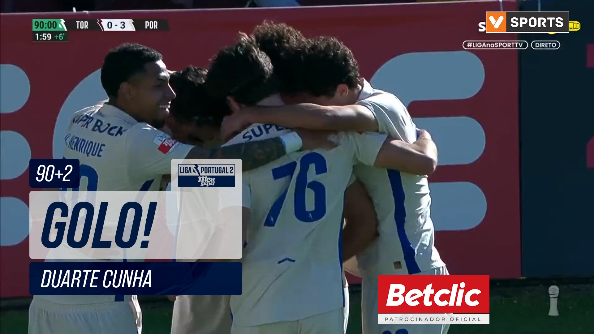 GOLO! FC Porto B, Duarte Cunha aos 90'+2', Torreen...