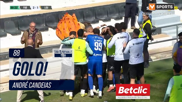 GOLO! Farense, André Candeias aos 88', Farense 2-1 Lourosa FC
