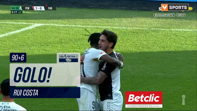 GOLO! Farense, Rui Costa aos 90'+6', Penafiel 1-1 Farense