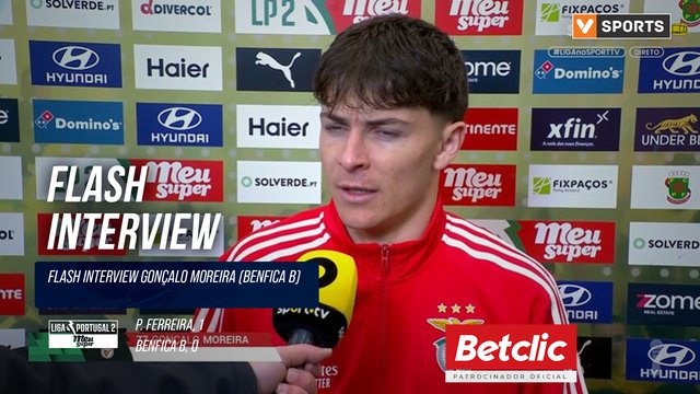 Benfica B, Flash Interview, Gonçalo Moreira