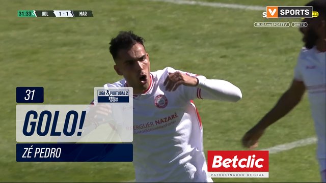 GOLO! U. Leiria, Zé Pedro aos 31', U. Leiria 1-1 Marítimo