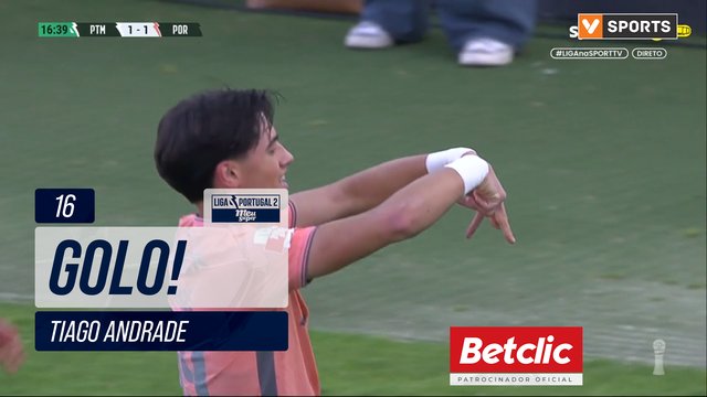 GOLO! FC Porto B, Tiago Andrade aos 16', Portimonense 1-1 FC Porto B